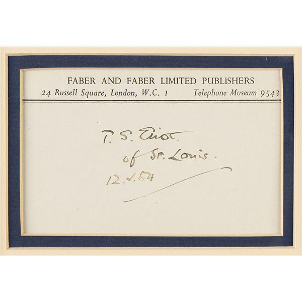 T. S. Eliot Signature