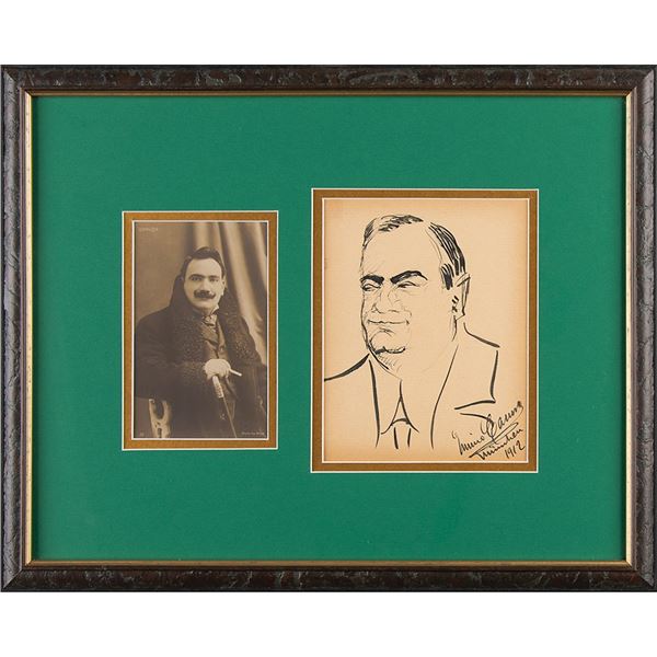 Enrico Caruso Signed Sketch