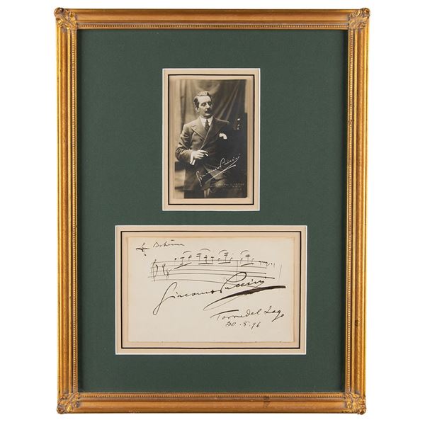 Giacomo Puccini Autograph Musical Quotation Signed