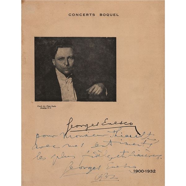 Georges Enescu Signed Program Page