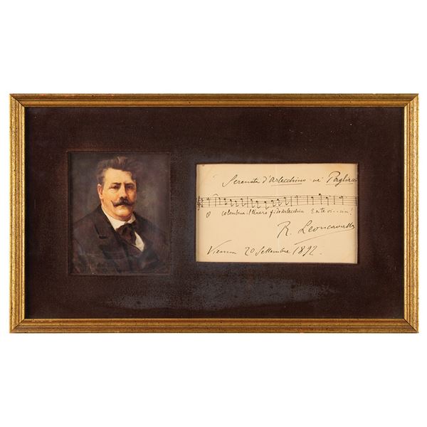 Ruggerio Leoncavallo Autograph Musical Quotation Signed