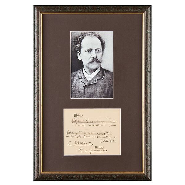 Jules Massenet Autograph Musical Quotation Signed