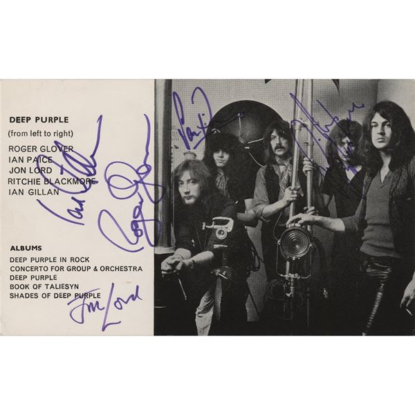 Deep Purple Signed Promo Card