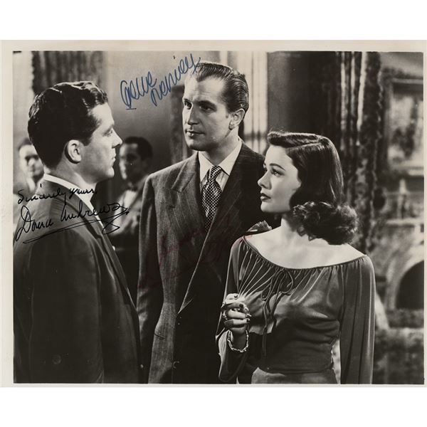 Laura: Gene Tierney, Vincent Price, and Dana Andrews Signed Photograph