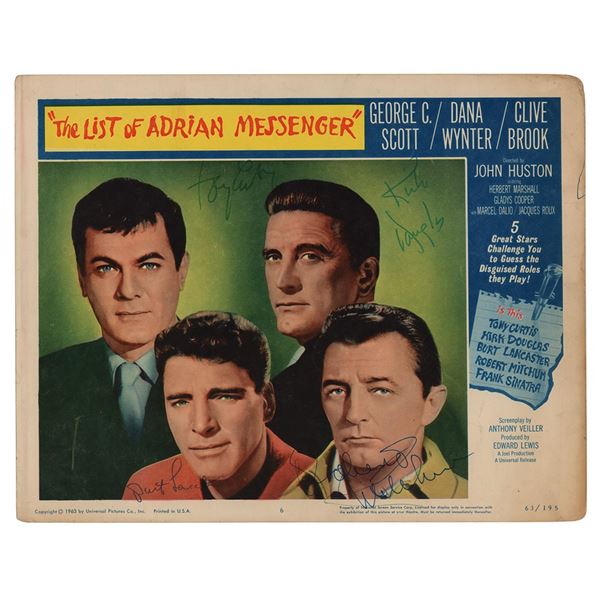 The List of Adrian Messenger Signed Lobby Card