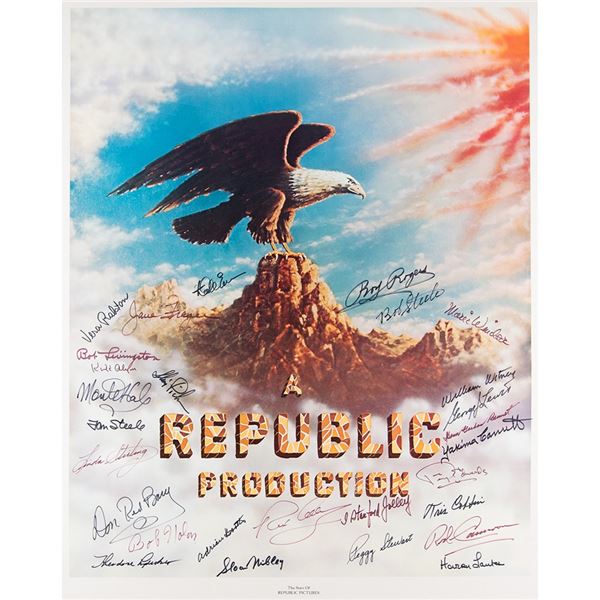 Republic Pictures Print Signed by (28) Western Stars