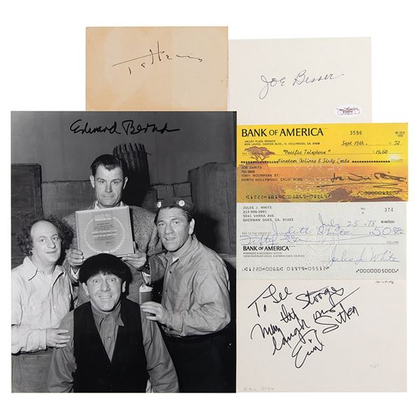 Three Stooges (6) Autographs