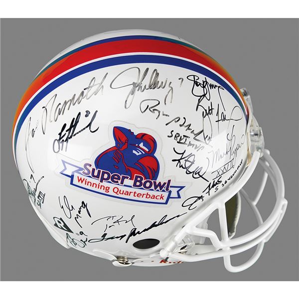 NFL Super Bowl Quarterbacks (29) Multi-Signed Football Helmet