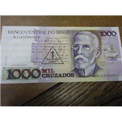 Brazil 1000 Mil Cruzados Note (GEM CU)