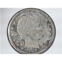 1908-O Barber Quarter