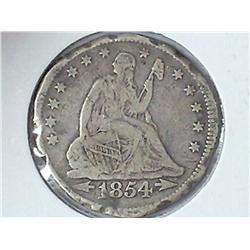 1854 Seated Liberty Quarter (Rough Shape)