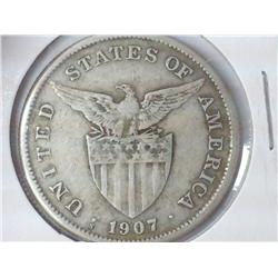 1907-S US/Philipinnes Silver Peso