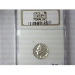 1963 Roosevelt Dime NGC PF69