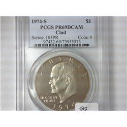 1974-S Ike Dollar PCGS PR69DCAM