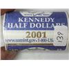 Image 1 : US  Mint $10 Roll 2001-D Kennedy Half Dollars UNC