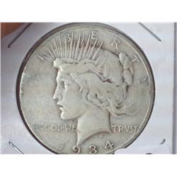 1934-S Peace Silver Dollar (Key Date)