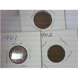 1901, 1902 And 1903 Indian Head Cents