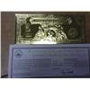 Image 1 : 1899 $2-22k Gold Leaf Note Has Authentic $2 Bill