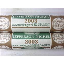 US Mint Rolls 2003-P And 2003-D Jeffys (UNC)