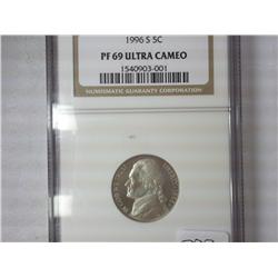 1996-S Jefferson Nickel NGC PF69 Ultra Cameo