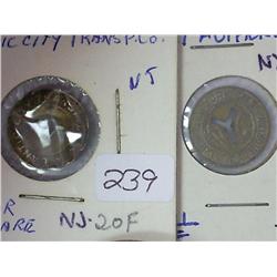 Atlantic City And New York City Transit Tokens
