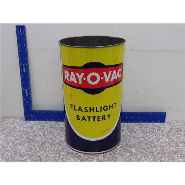 RayOVac Flashlight Battery Garbage Can Vintage 70s