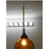 Image 2 : Mid Century Swag Chain Globe Lamp Mid Century Amber Glass