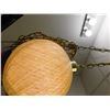 Image 2 : Mid Century Swag Chain Lamp Glass Orb Spaghetti Ribbon White and Brass