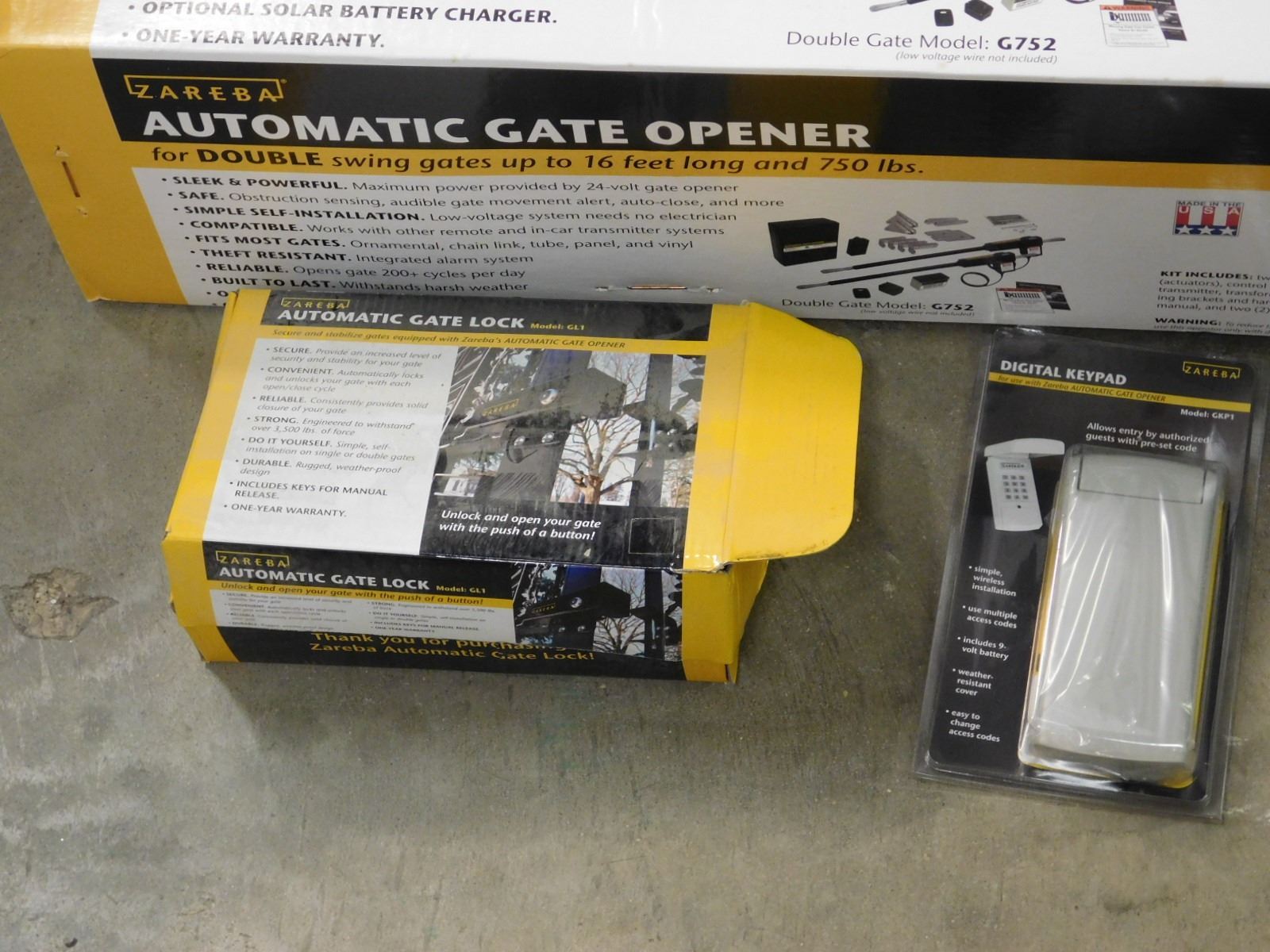 Zareba Automatic Gate Opener Double Swing House Entryway + All Accessories