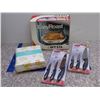 Image 1 : Lot of 4 Household Goods Chicken EasyRoast Baking Dish Roaster Knife Sets and Microfibre Sheets