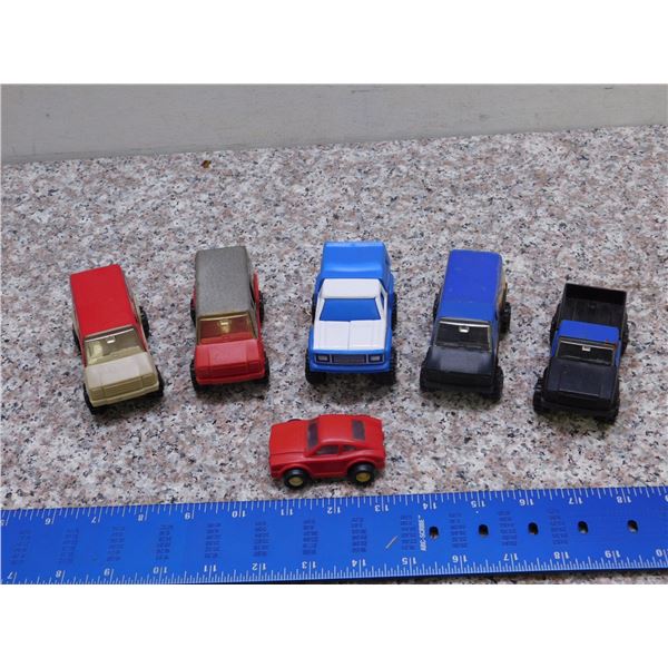 Lot of 6 Tonka Trucks Van Car Plastic Pressed Steel 70s