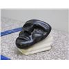 Image 2 : Soapstone Face Carving Signed Black Cloud 1995 With Base