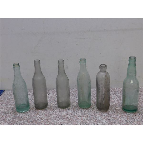 Lot of 6 Antique Glass Bottles Pellissier & Sons Brandon Brewing Co Etc