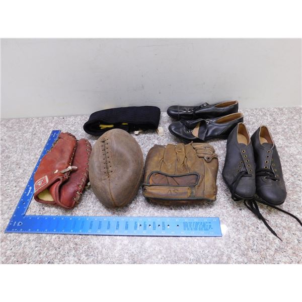Vintage Baseball Gloves, Socks, Cleats Etc