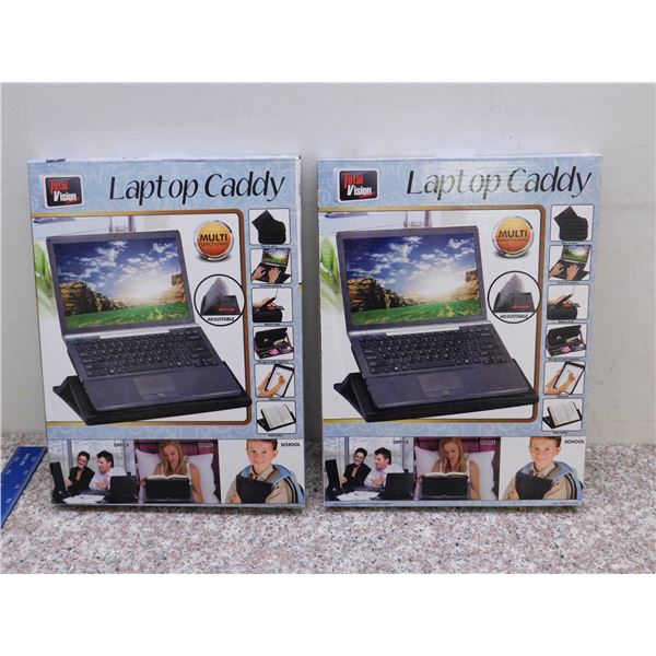Lot of 2 Total Vision Laptop Caddy Multi Functional Desk Organizer Book Holder Organizer Etc NEW