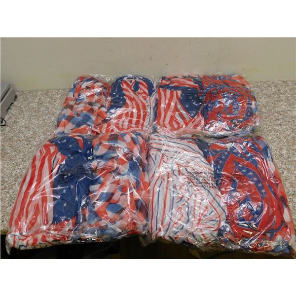 Lot of 40 Sealed  Infinity Scarves American Flag Confederation Plaid Red White Blue Etc Sealed Packs