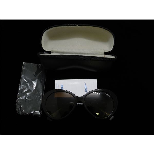 Authentic Women's Sunglasses Vogue Black Case Luxottica Tortoise Shell
