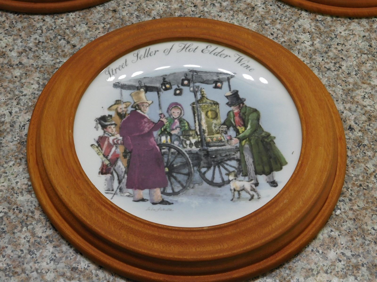 Lot of 3 Collector Plates Wedgewood Decorative With Frames Street