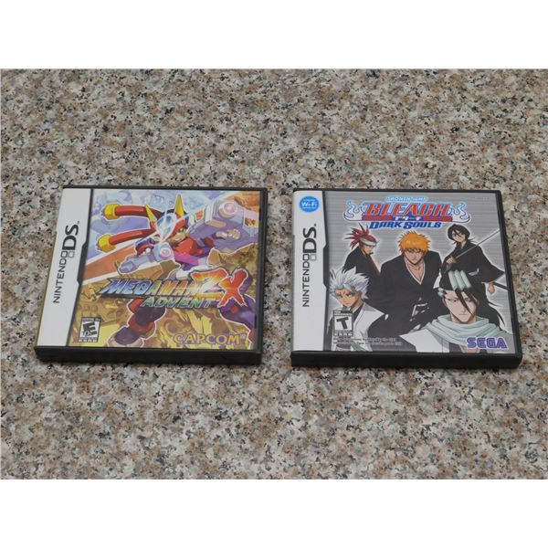 Lot of 2 Mega Man ZX Advent Bleach Dark Souls Nintendo DS Games + Case and Paperwork