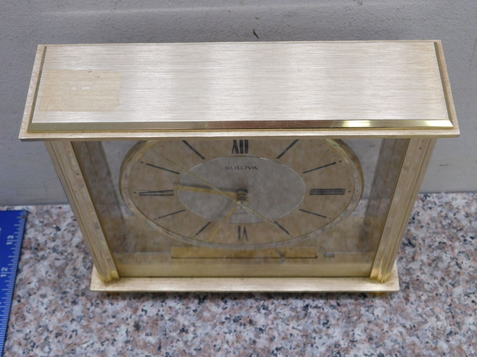 Bulova Quartz Mantle Clock Gold Color B1700 Grand Prix