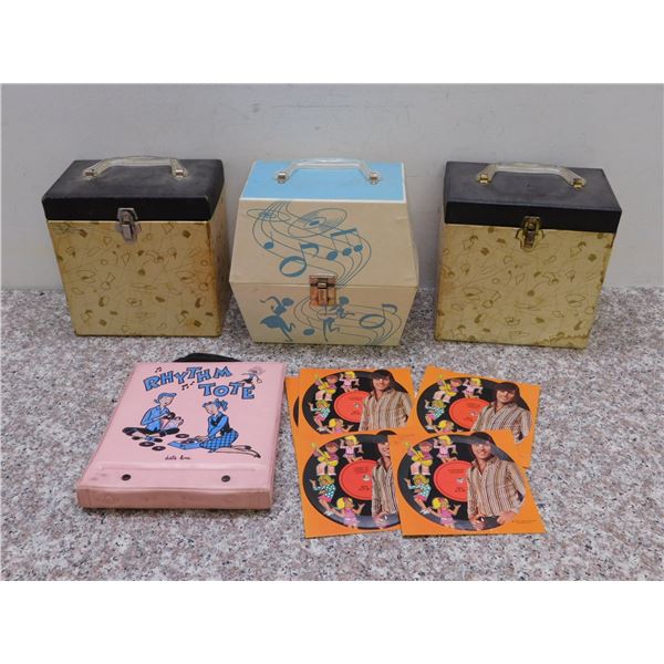 Lot of 4 Record Carry Cases Storage Cases for 45s Rhythm Tote + Extra