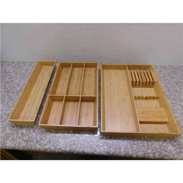 Drawer Organizers IKEA Wooden Variera Cutlery Kitchen Tool Trays Lot of 3