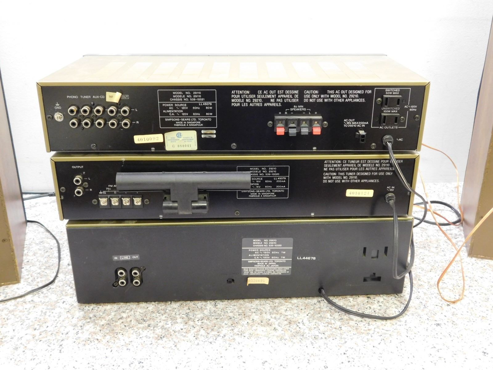 Vintage Sears LXI Series Component Stereo Model 29060 + Speakers Amp