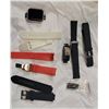 Image 3 : Large group of watch accesories & smart watch - includes rubber straps / leather straps / chains etc