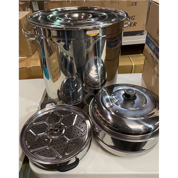 Group of 3 cooking tools - includes mophorn kettle stock pot (approx 18ft long) / cooking pot & cola