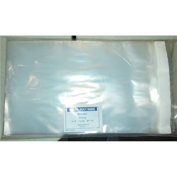 Group of Uline items - Resealable bags (S-14476) / wheel chocks / 15' chain for wheel chocks (H-546)