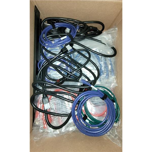 2 boxes of power cables / monitoring sensor / ethernet cables 7ft, 3ft etc