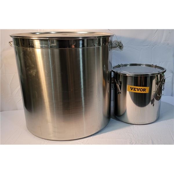 2 large steel pots - approx 23in long & 14in long