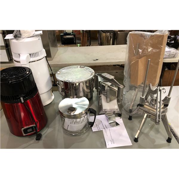 Large group of commercial / restaurant supplies - includes 2 multi-functional cutting machines / com