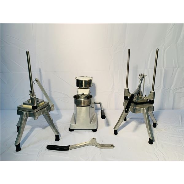 Commercial vegetable / fruit chopper & commercial hamburger press